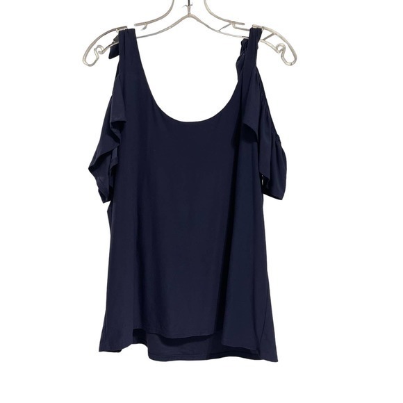 Soma Blue Cold Shoulder Loungewear Top Size Large Pre-Owned Super Soft - Picture 3 of 5